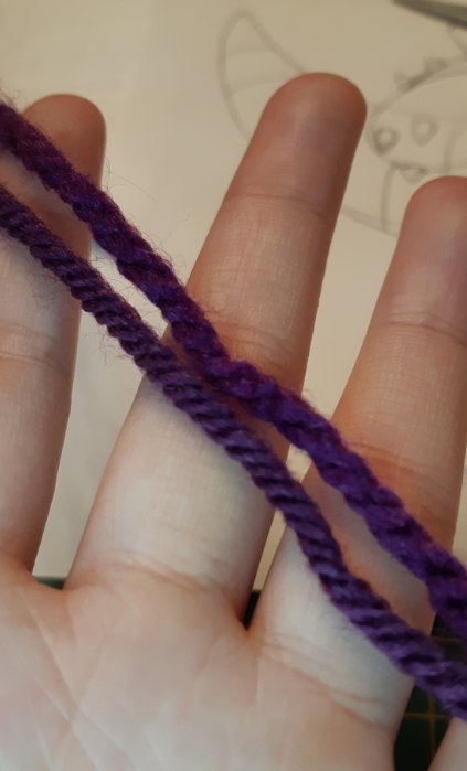 Comparison of two purple yarn brands